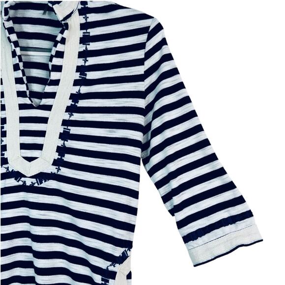 THML Navy White Stripes 3/4 Sleeve Top S - Picture 4 of 9